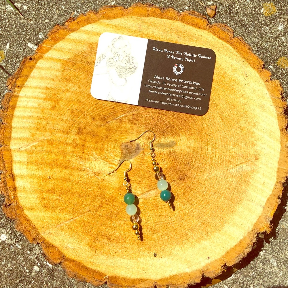 Turquoise, Frosty Turquoise and Gold QC Earrings